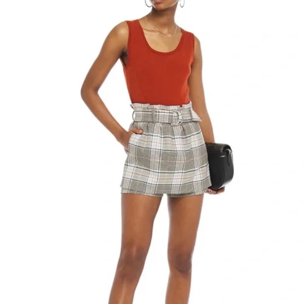 Maje Prince of Wales Skort Shorts Skirt Plaid 36 S XS Academia Fall Revolve Prep